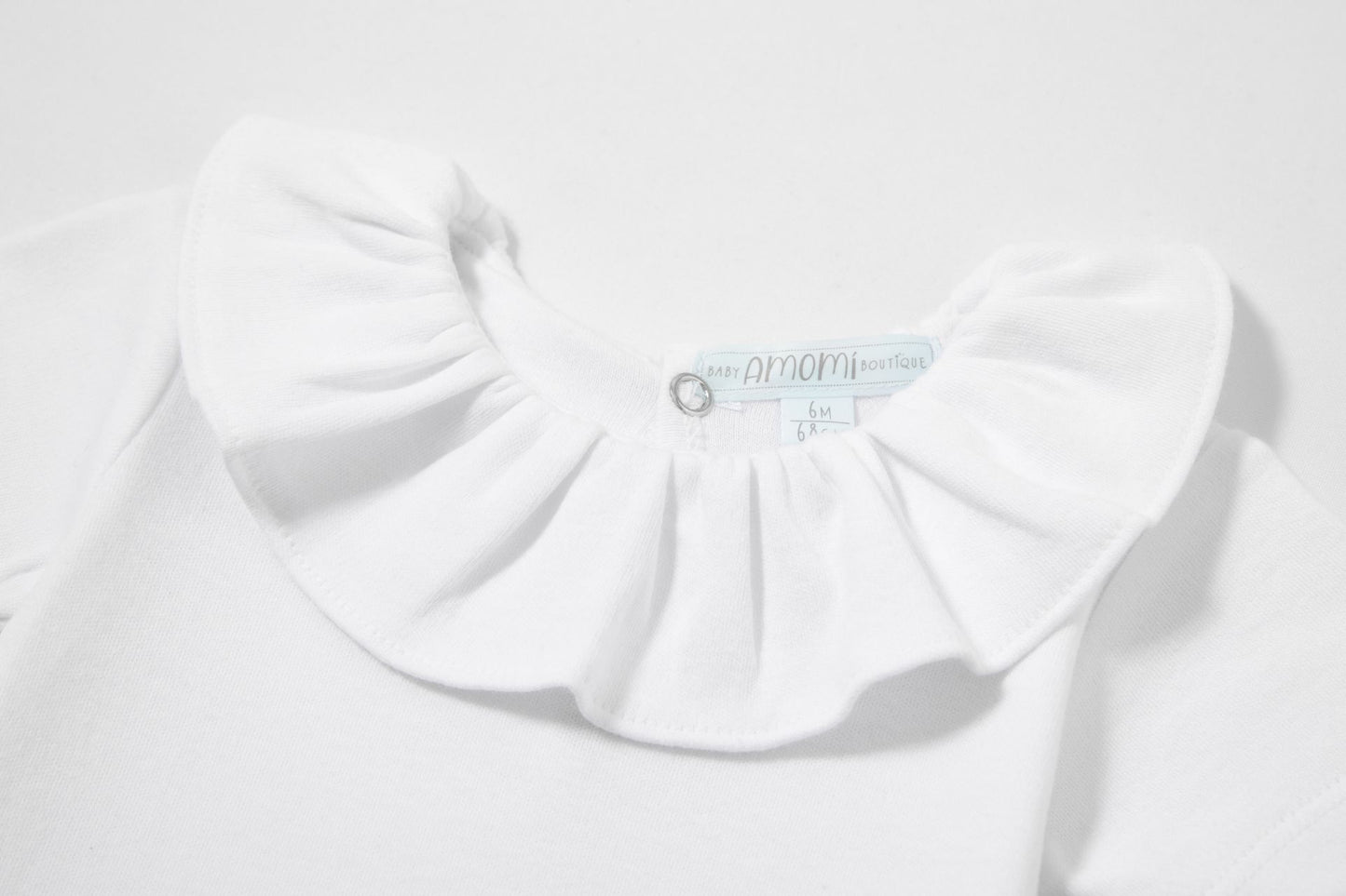 Body cuello volante blanco bebe 1-24 meses