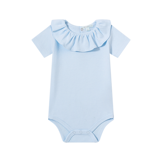 Body  cuello volante celeste bebe 1-24 meses