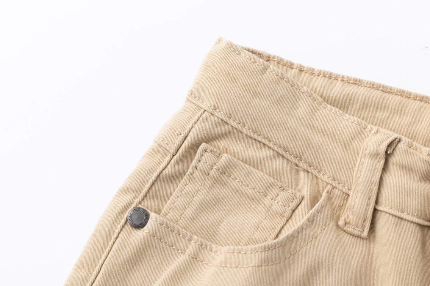 Pantalón vaquero largo niño, de cinco bolsillos, color BEIGE 3-9 años