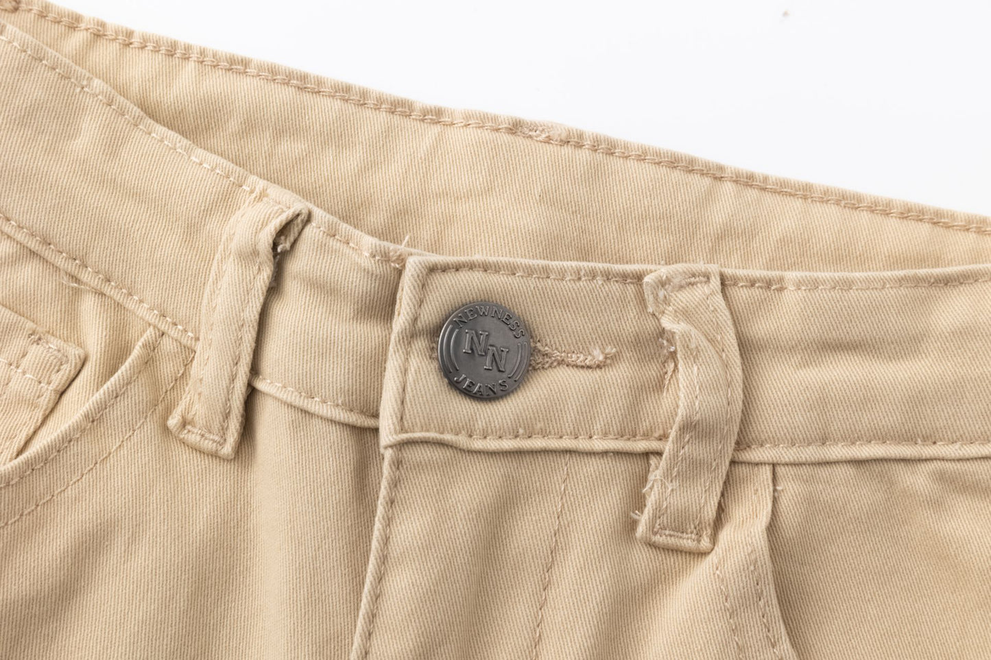 Pantalón vaquero largo niño, de cinco bolsillos, color BEIGE 3-9 años