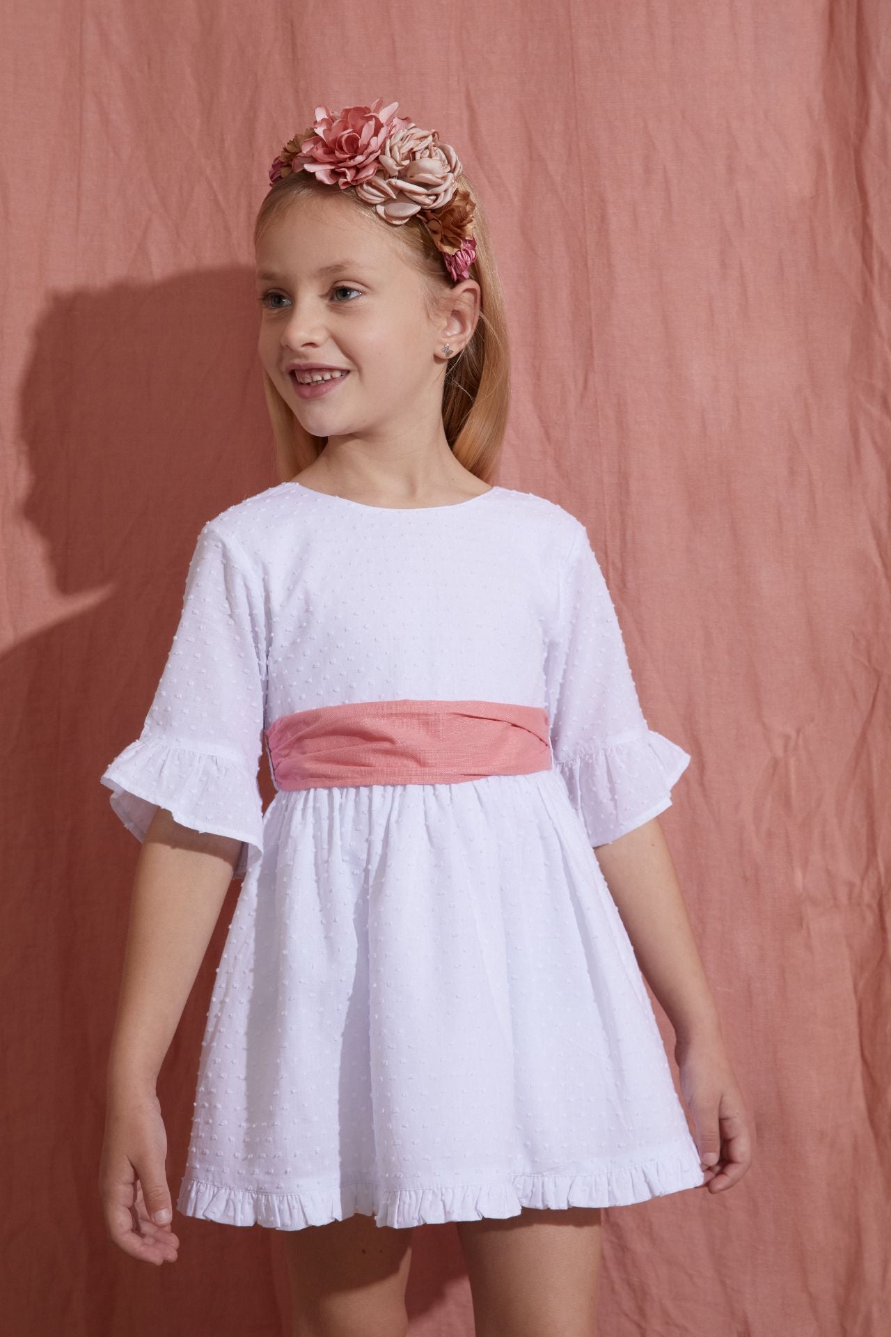 vestido plumeti bicolor