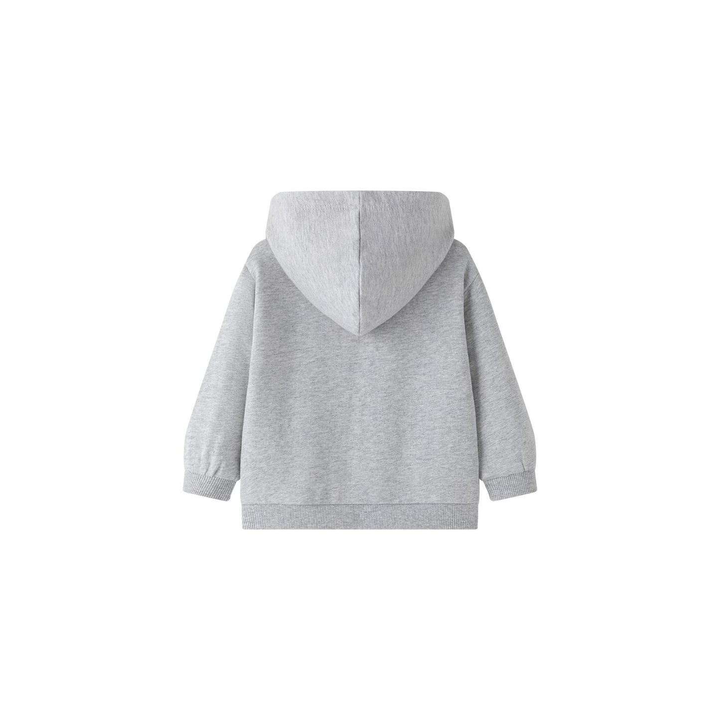 Sudadera de bebe niño abierta con cremallera y capucha. Felpa perchada. Bolsillo canguro frontal con color a contraste, orejas en 3D y con gráfico de de cara de oso. Gráfico de texto en el pecho estampado de relieve.