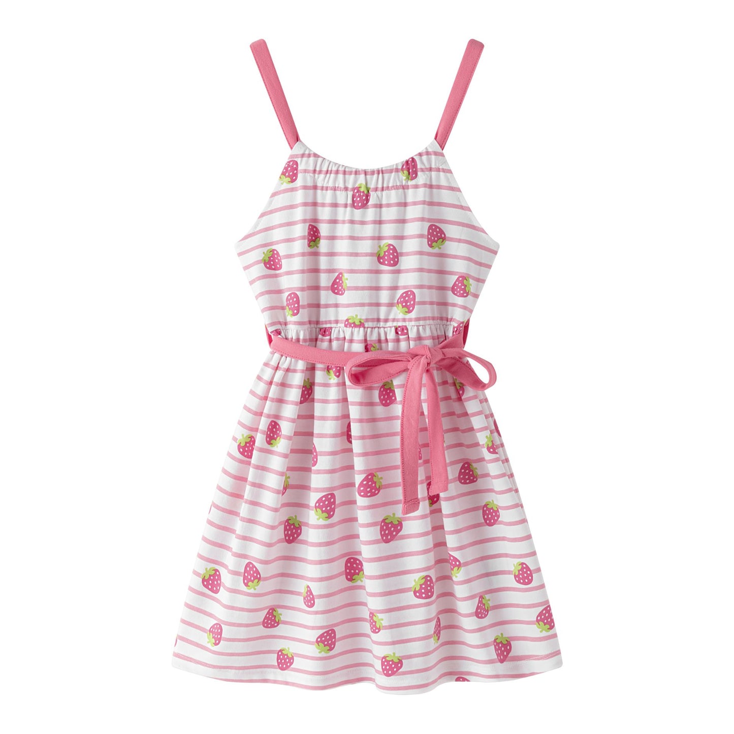 Vestido de tirantes con estampado de fresas 3-9 años