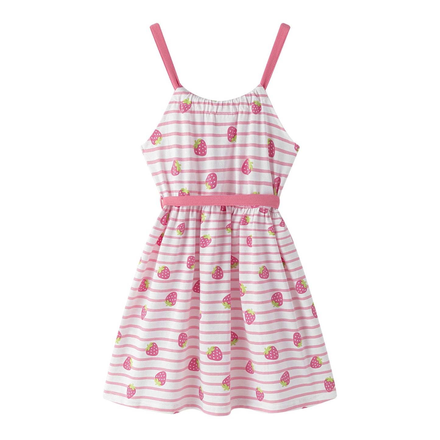 Vestido de tirantes con estampado de fresas 3-9 años