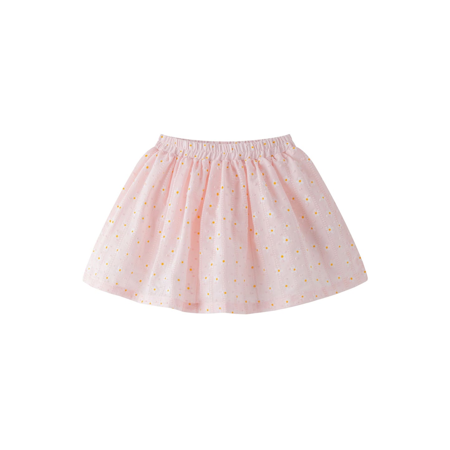 Falda de tejido estampado margaritas con cintura elástica