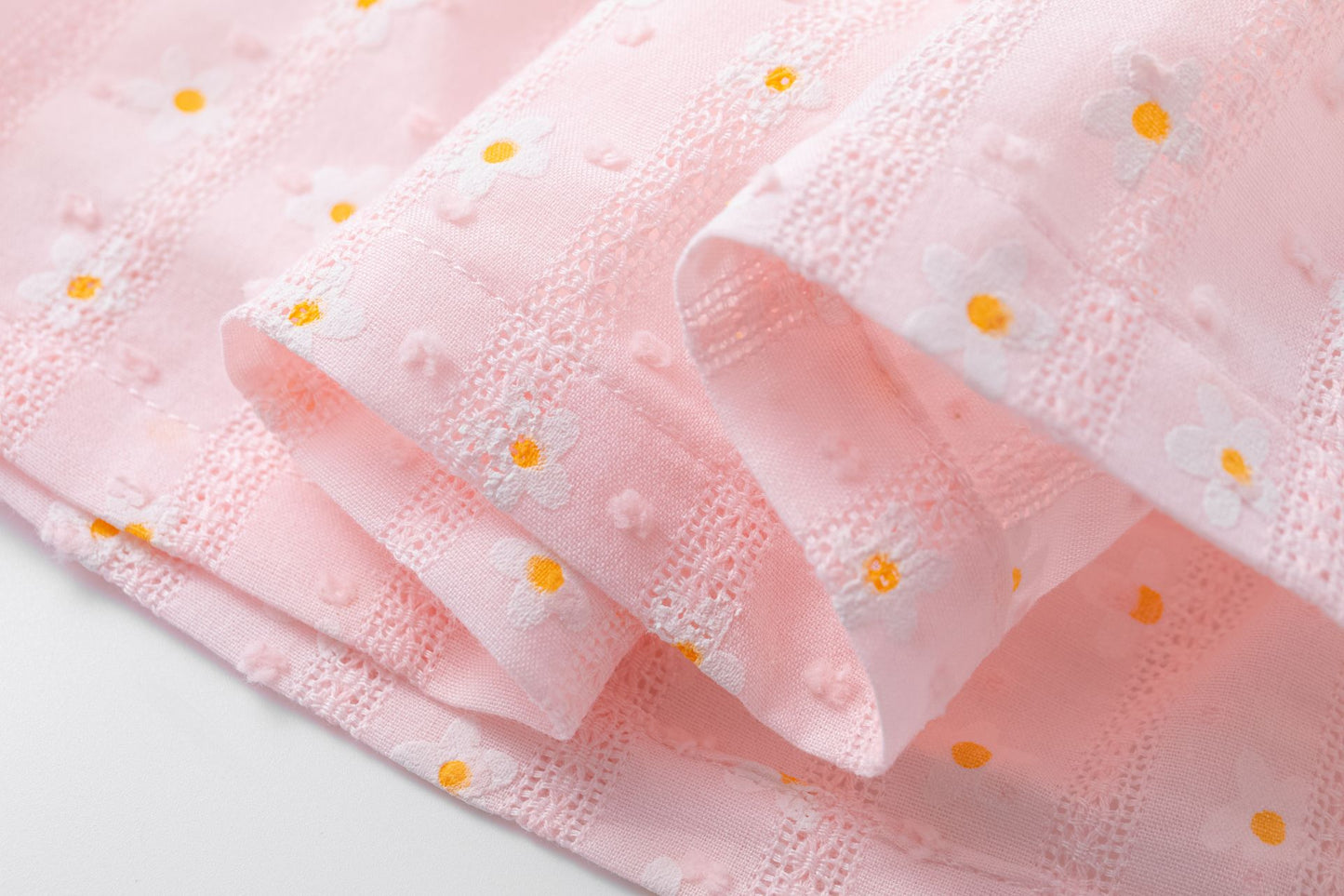 Falda de tejido estampado margaritas con cintura elástica