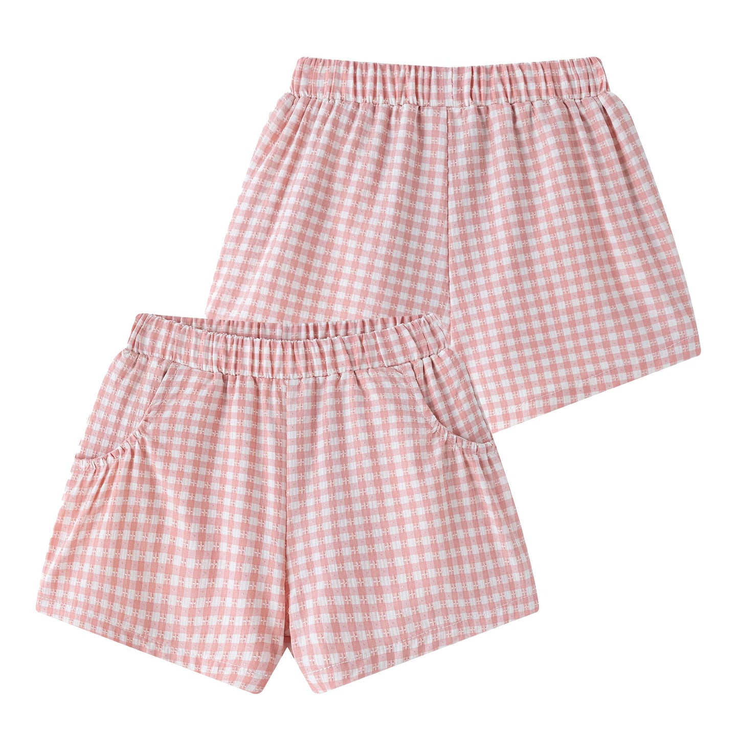 Short tejido con cintura elástica, estampado cuadros bebe 6-24 meses