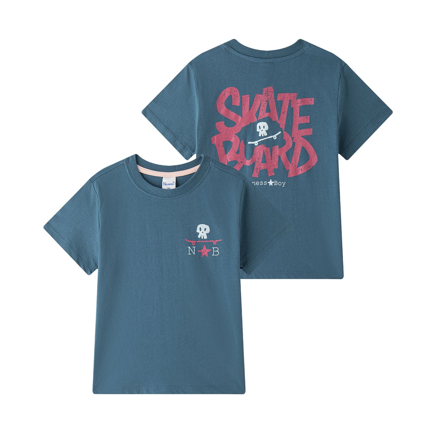 Camiseta manga corta niño 3-12 años NB azul pato