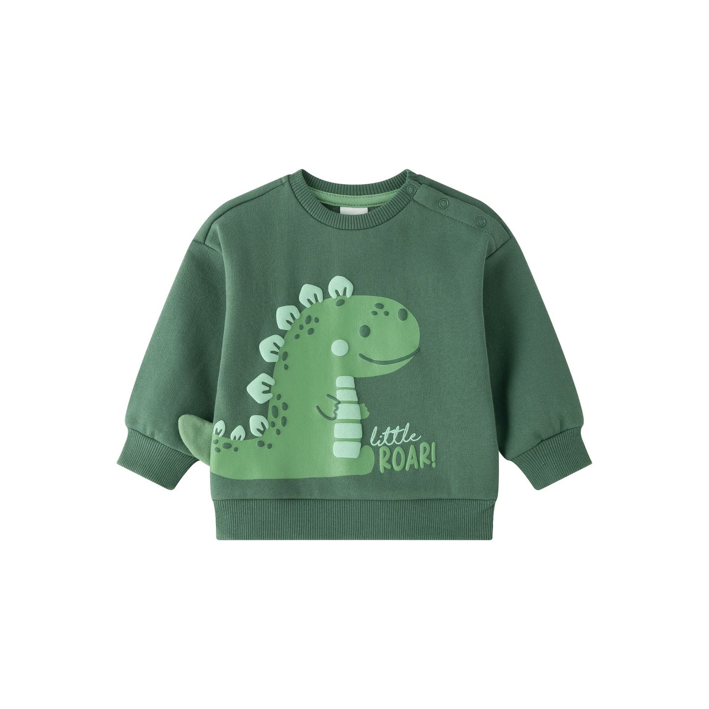 🦖👶 Sudadera perchada bebé niño manga larga | Verde 6-24M- BBI65002