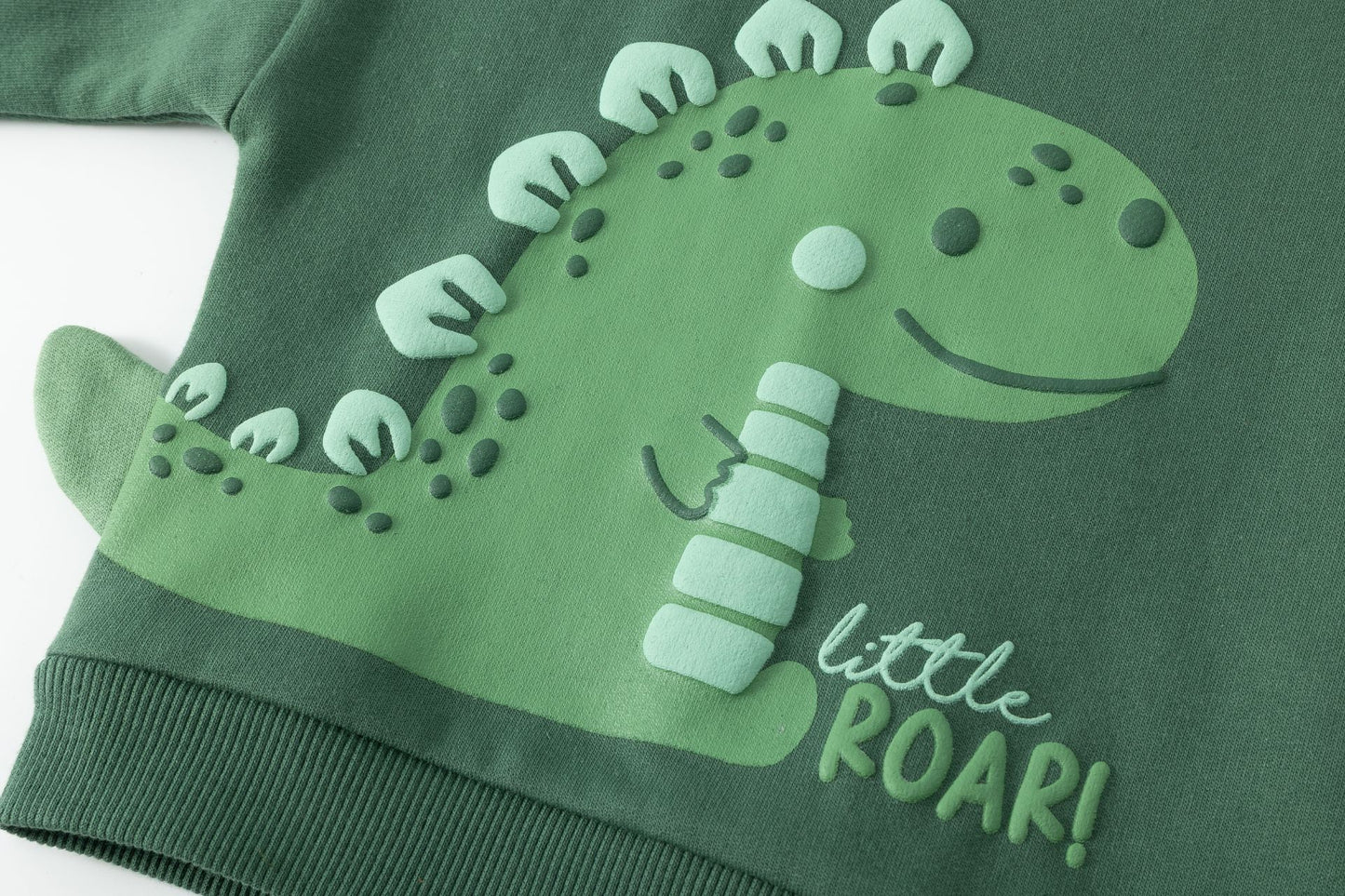 🦖👶 Sudadera perchada bebé niño manga larga | Verde 6-24M- BBI65002