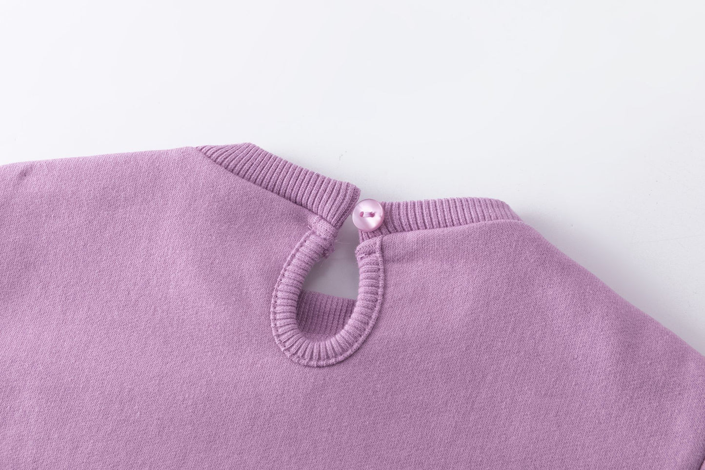 👶💜 Sudadera bebé niña afelpada con volante y flores bordadas | Morado 6-24M - BGI65511