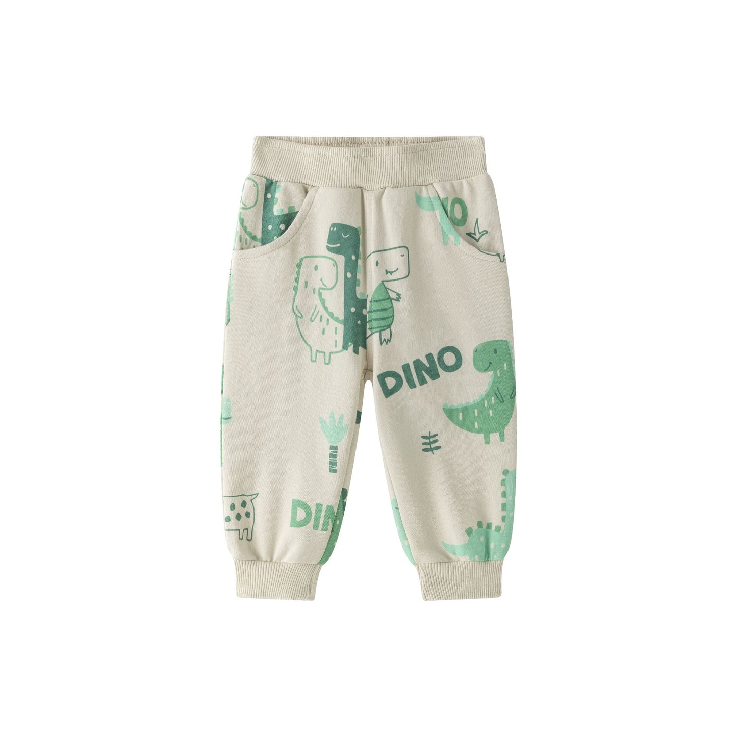 👶🦖 Pantalón deportivo bebé niño afelpado dinos | Camel 6-24M -BBI65011