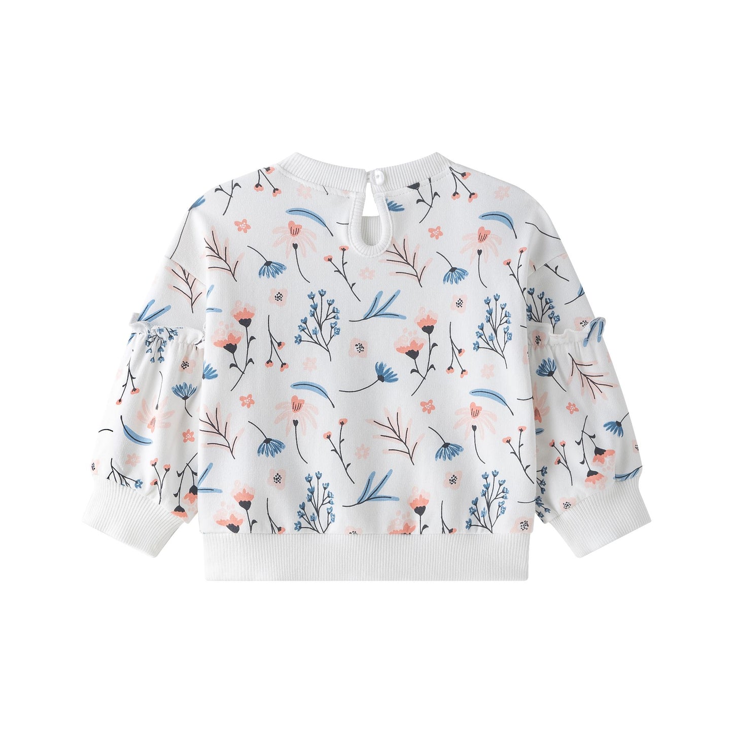 🌸 Sudadera bebé niña con mangas globo y volante floral | 6-24M- BGI65526