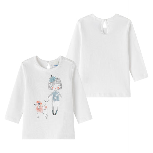 👕 Camiseta manga larga bebé niña dibujo con perrito | 6-24M - BGI65528
