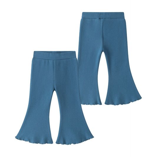 👖 Pantalón largo canalé azul bebé niño-niña con cintura elástica | 6-24M BGI65533