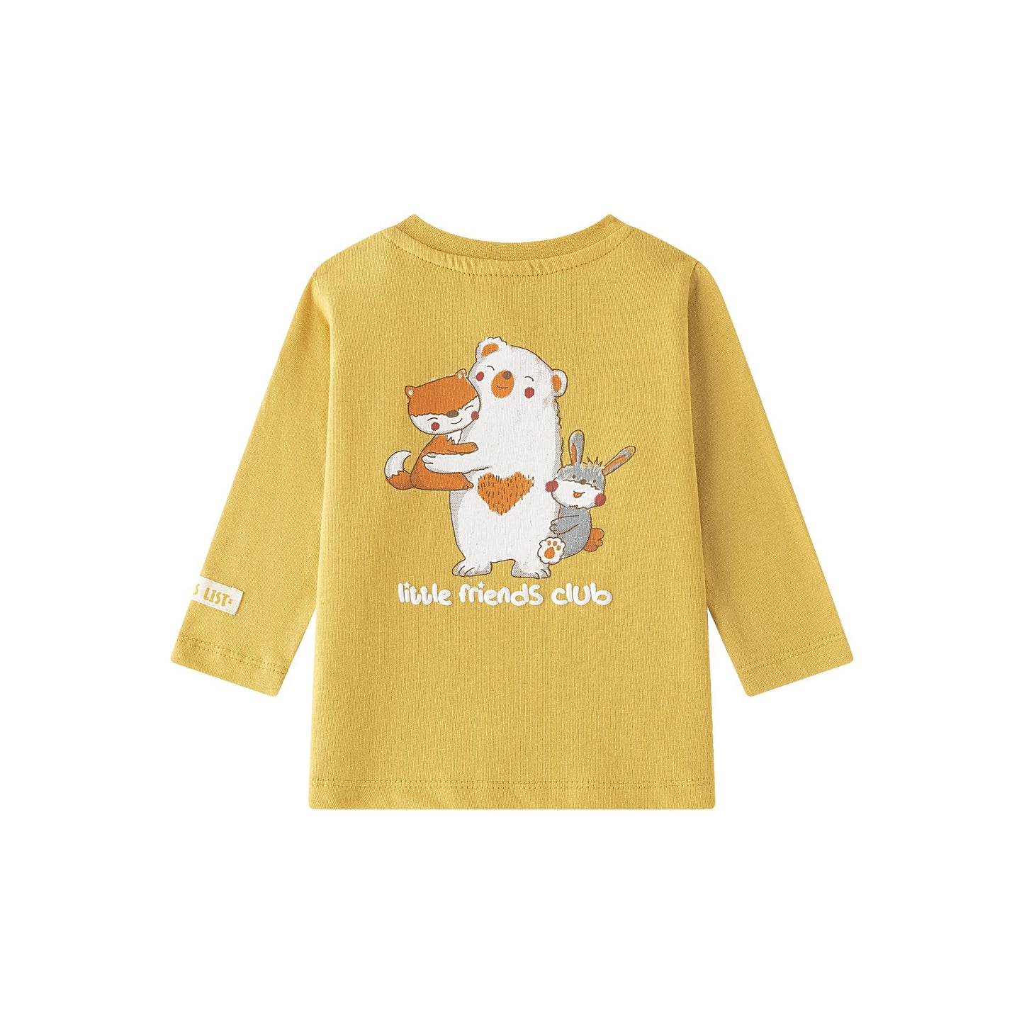 Camiseta Bebé Niño Mostaza Manga Larga con Animales (6-24M) 🦊🐻BBI65025