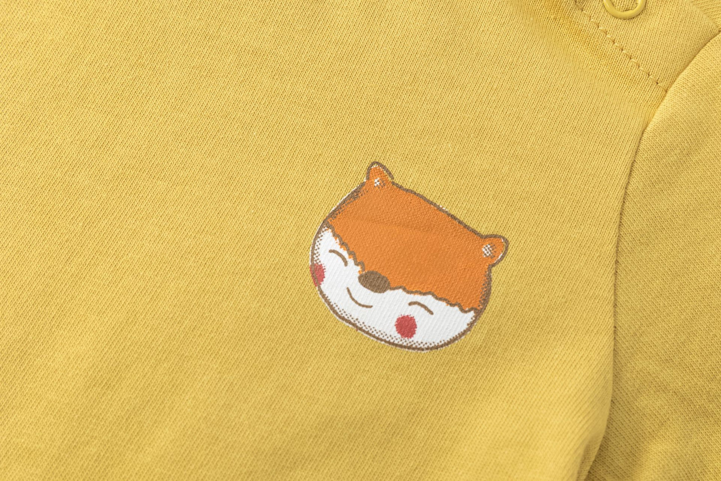 Camiseta Bebé Niño Mostaza Manga Larga con Animales (6-24M) 🦊🐻BBI65025