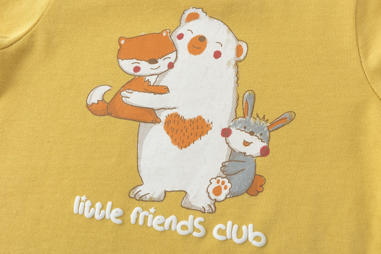 Camiseta Bebé Niño Mostaza Manga Larga con Animales (6-24M) 🦊🐻BBI65025