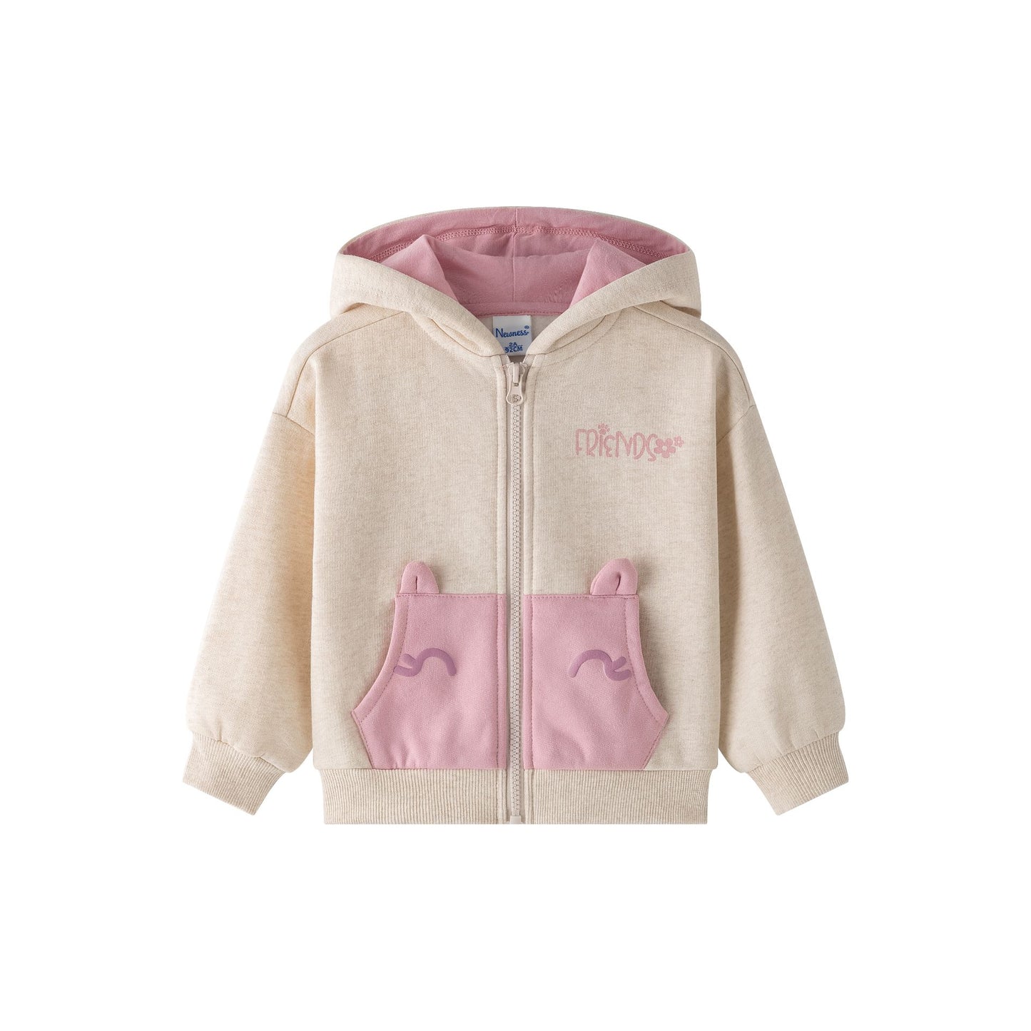 Chaqueta afelpada niña crudo con orejitas 🐻 2-6 años