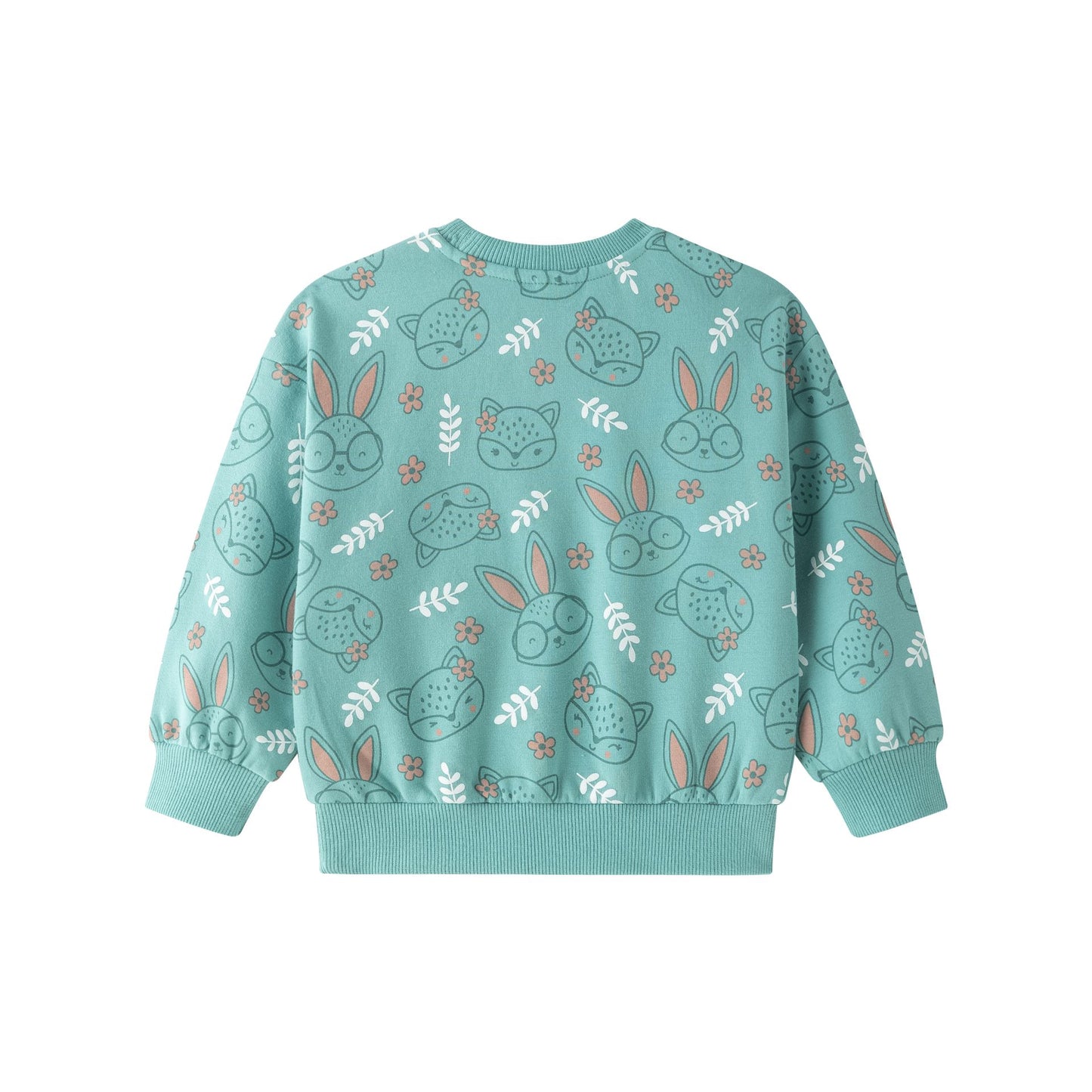 Sudadera afelpada verde con estampado de conejitos niña 2-6 años 🐰✨