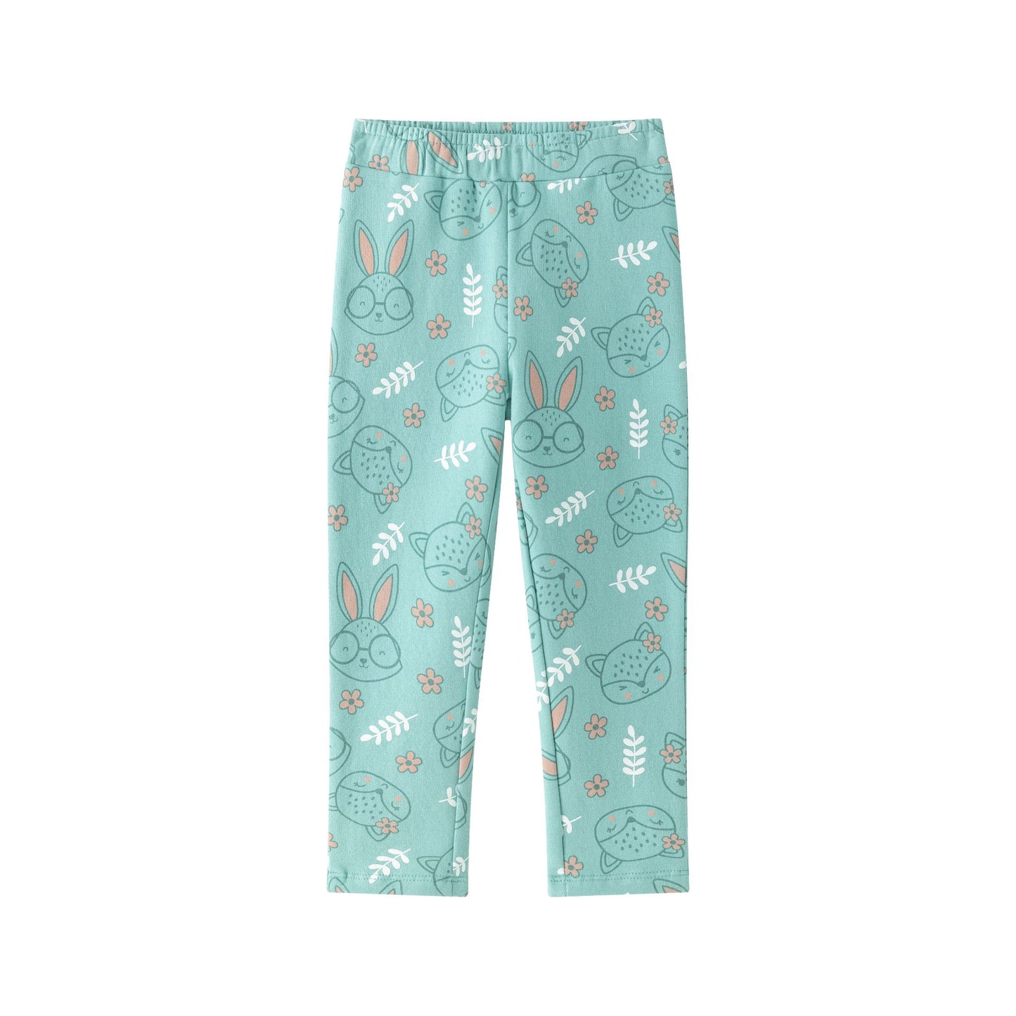 Jegging afelpado verde con estampado de conejitos niña 2-6 años 🐰💚
