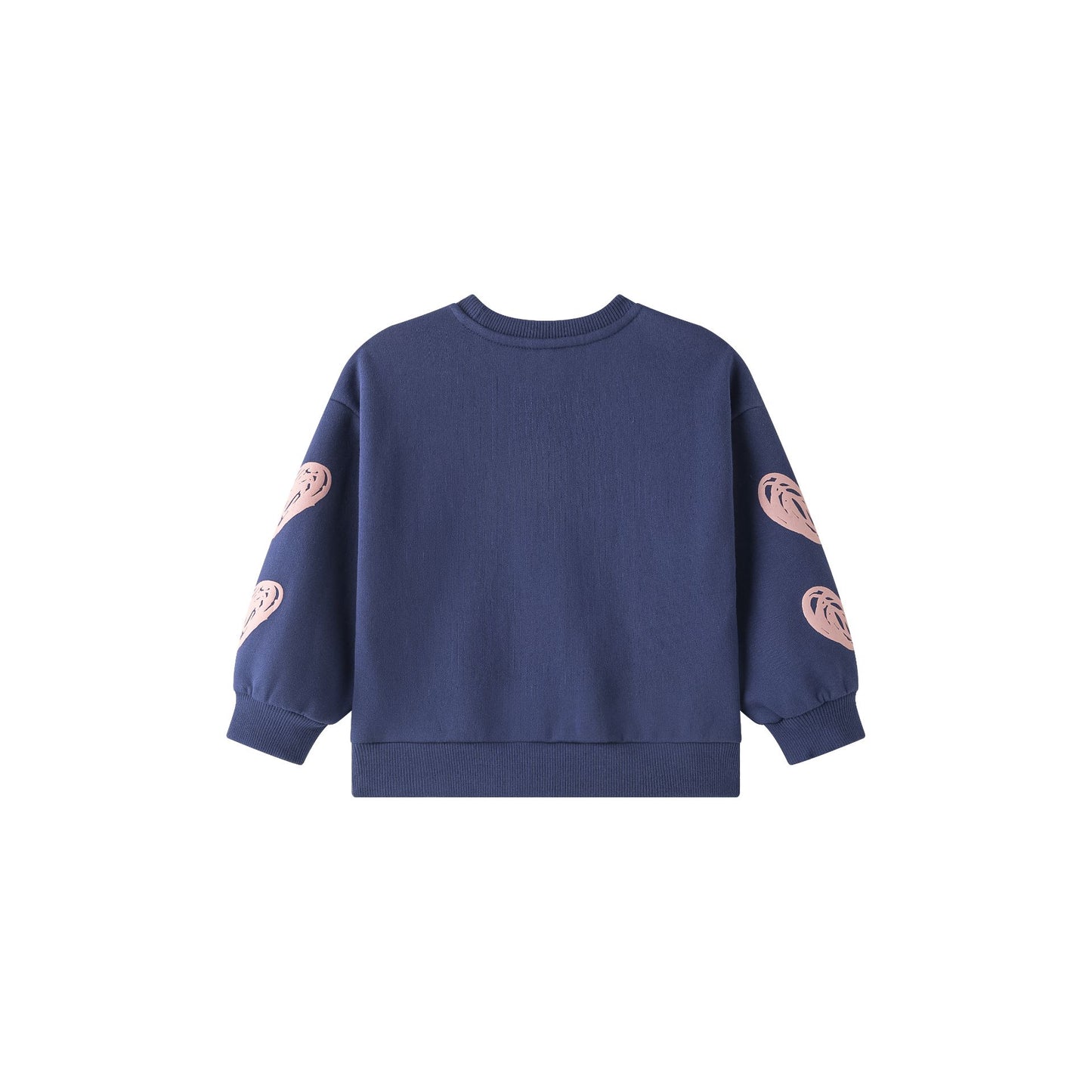 Sudadera niña marino con corazones en relieve | 2-6 años