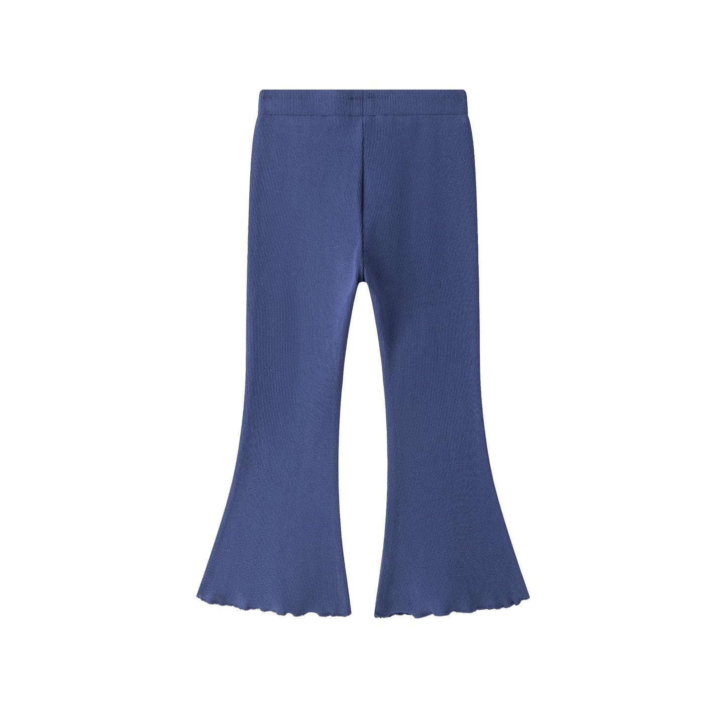 Pantalón flare niña canalé marino con cintura elástica | 2-6 años