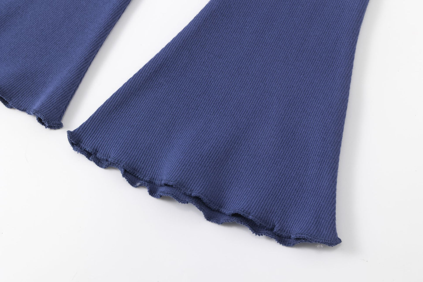 Pantalón flare niña canalé marino con cintura elástica | 2-6 años