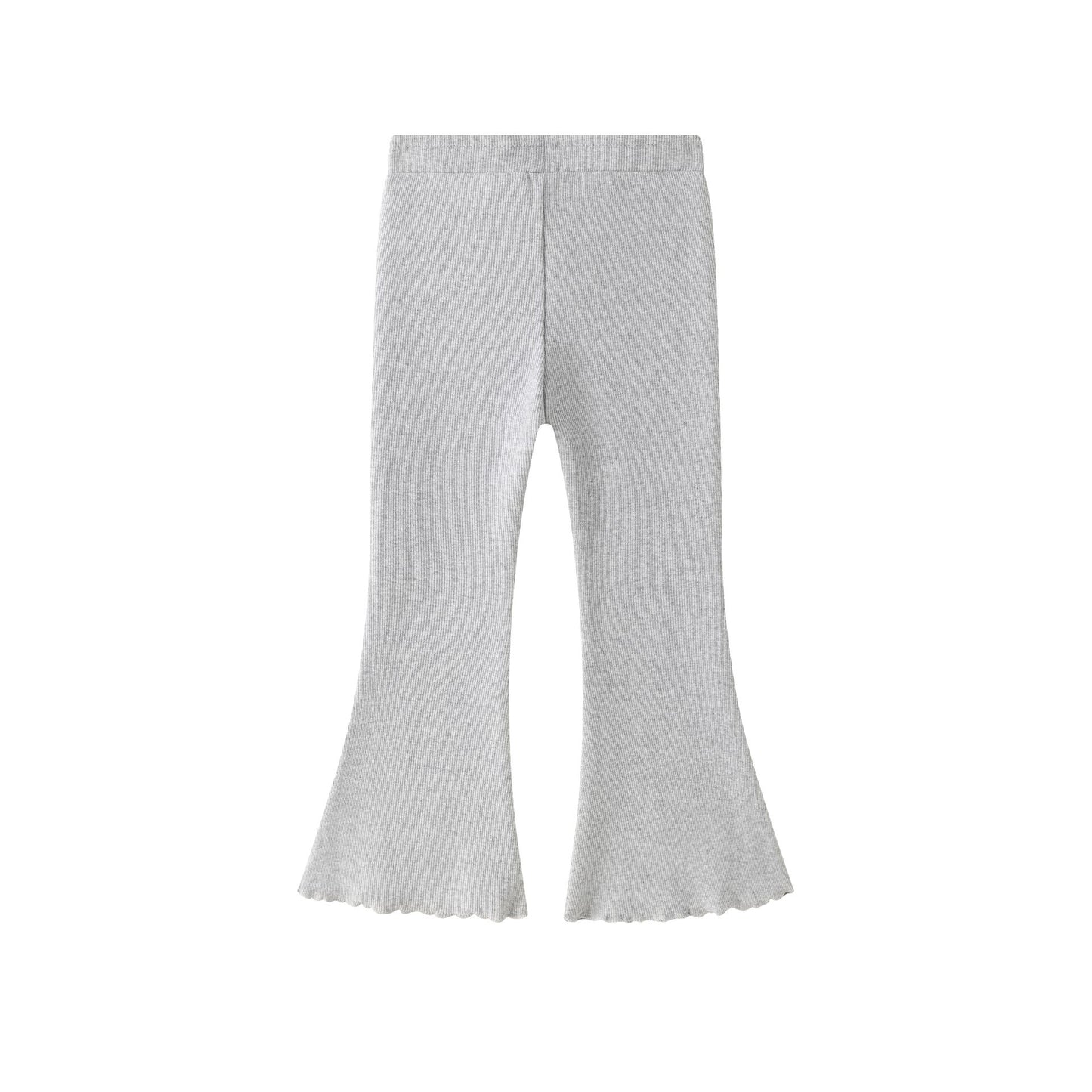 Pantalón Flare Niña de Punto Canalé – Cintura de Goma (2-6 años) 🌫️