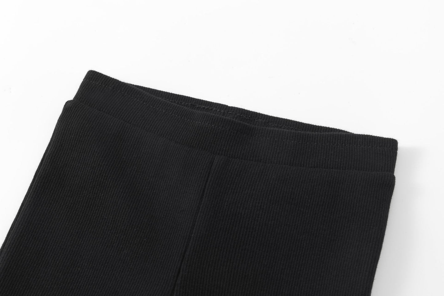 Pantalón Flare Niña de Punto Canalé – Cintura de Goma (2-6 años) 🖤