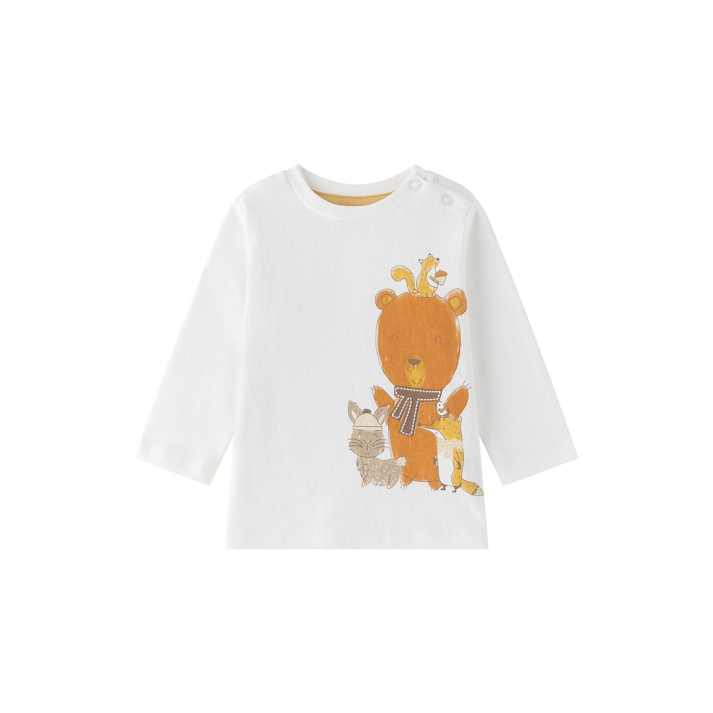 Camiseta Bebé Niño Manga Larga Blanca con Ositos 🤍 | 6-24M BBI65026