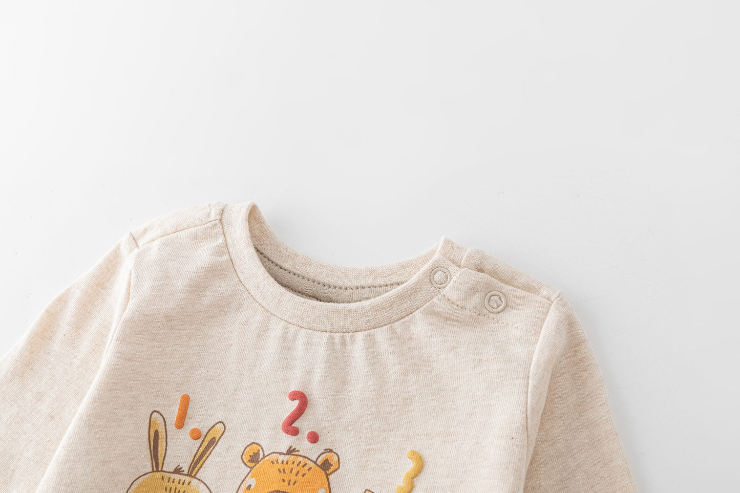 Camiseta Bebé Niño Manga Larga Beige con Animales del Bosque 🌳🦊 (6-24M) BBI65027