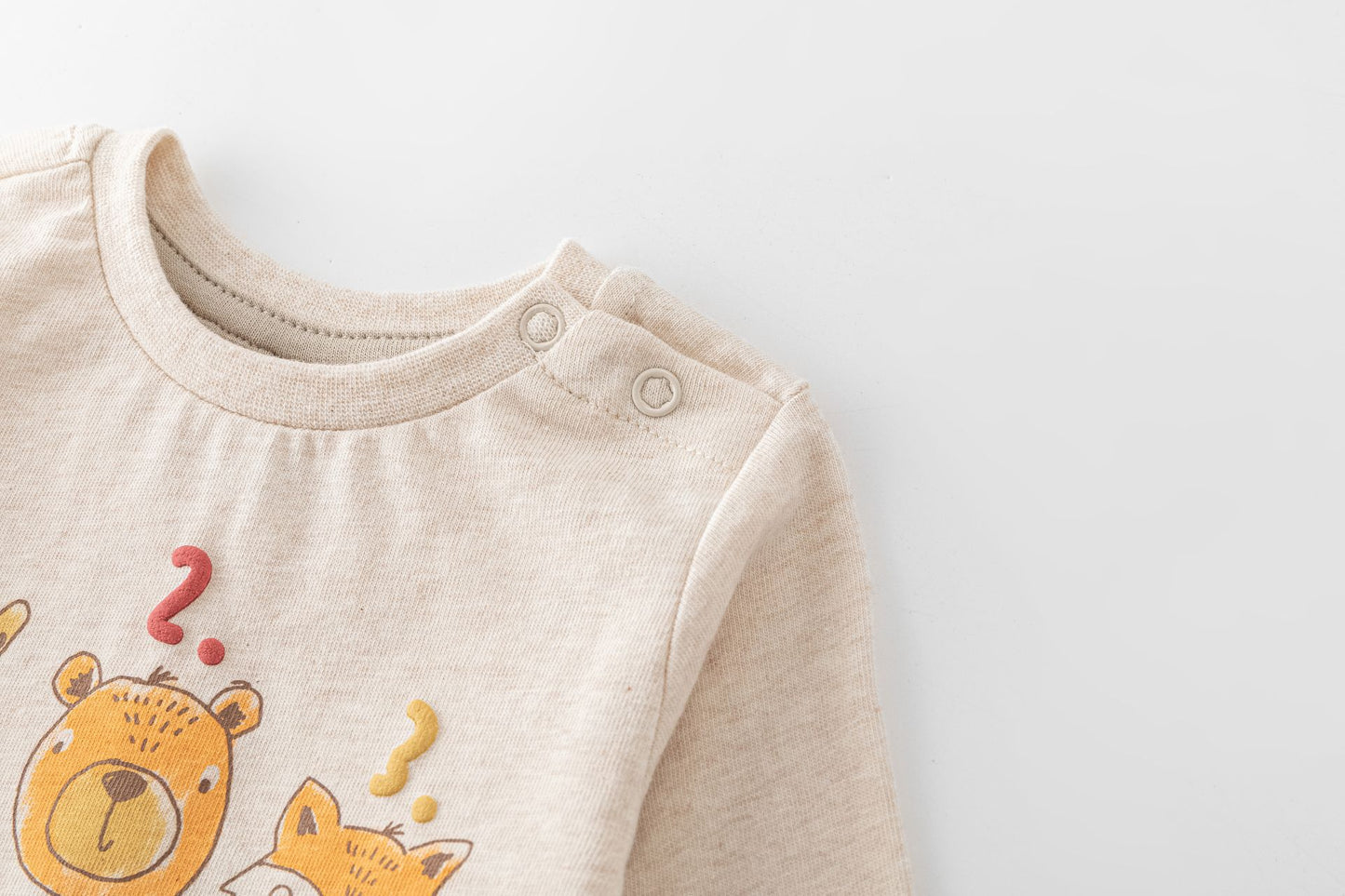 Camiseta Bebé Niño Manga Larga Beige con Animales del Bosque 🌳🦊 (6-24M) BBI65027