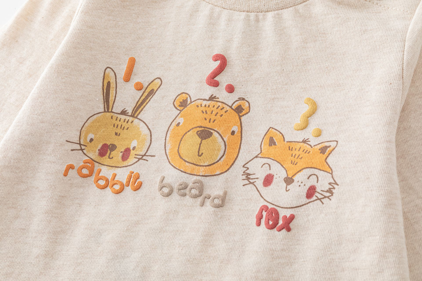 Camiseta Bebé Niño Manga Larga Beige con Animales del Bosque 🌳🦊 (6-24M) BBI65027