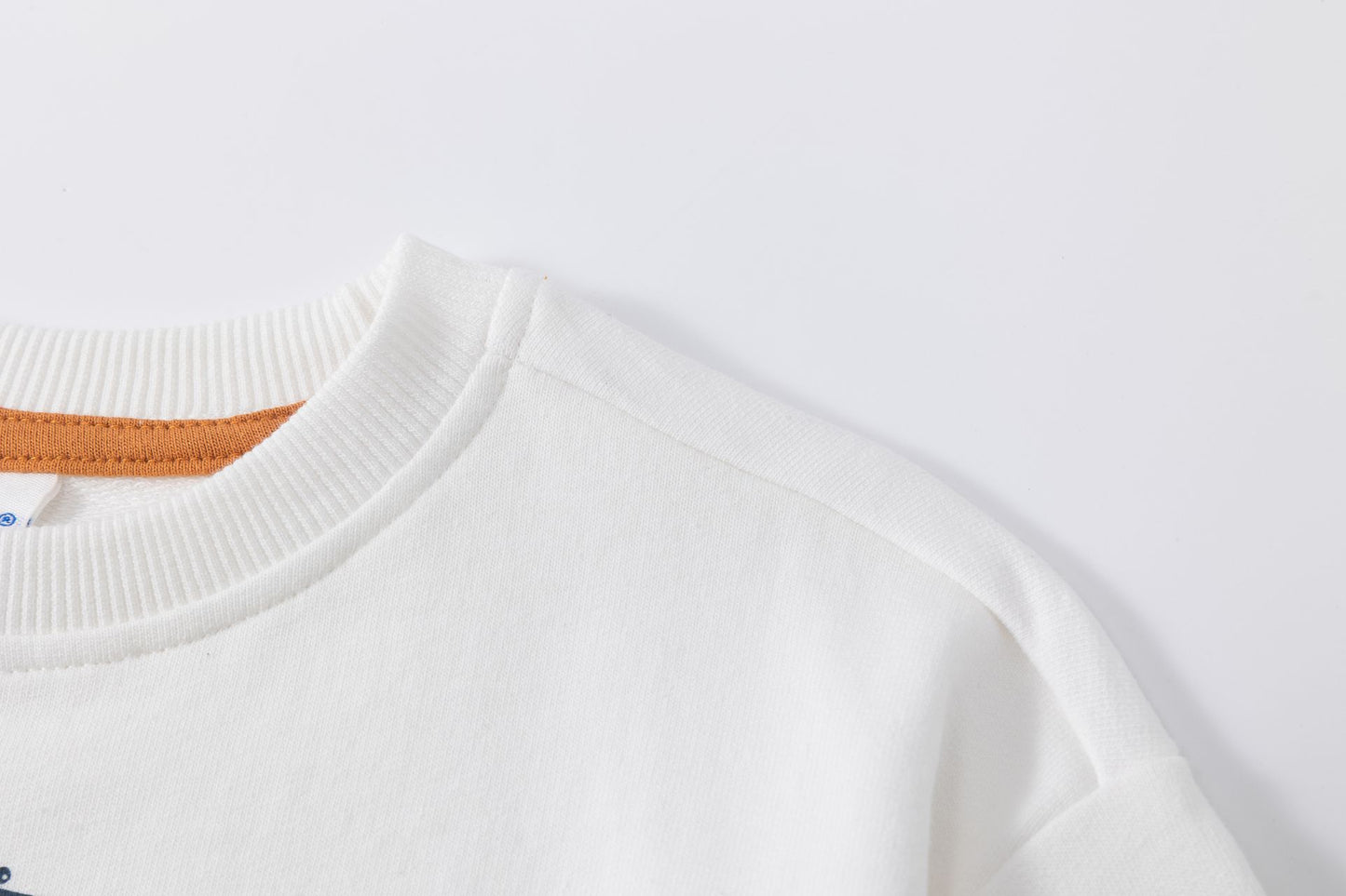 Sudadera niño felpa rizo blanca con gráfico bordado | 2-6 años