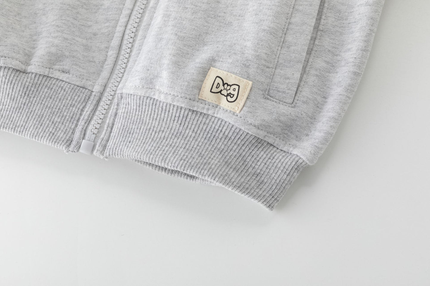 Chaqueta niño felpa gris claro con capucha y gráfico animal | 2-6 años