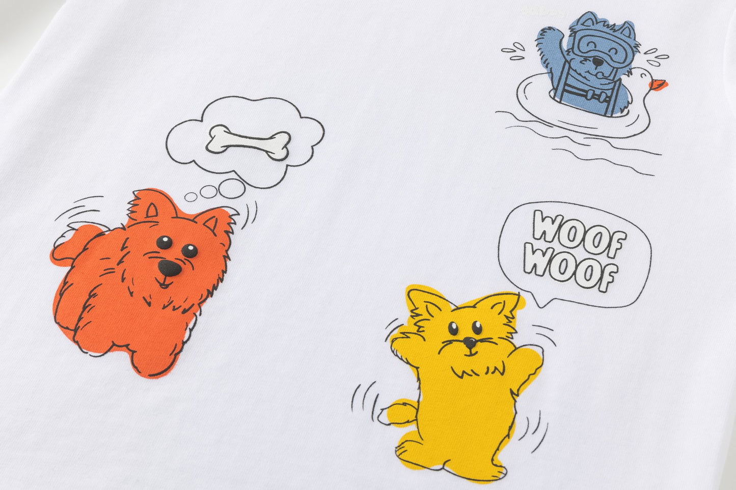 Camiseta niño manga larga blanca con gráfico de animalitos | 2-6 años