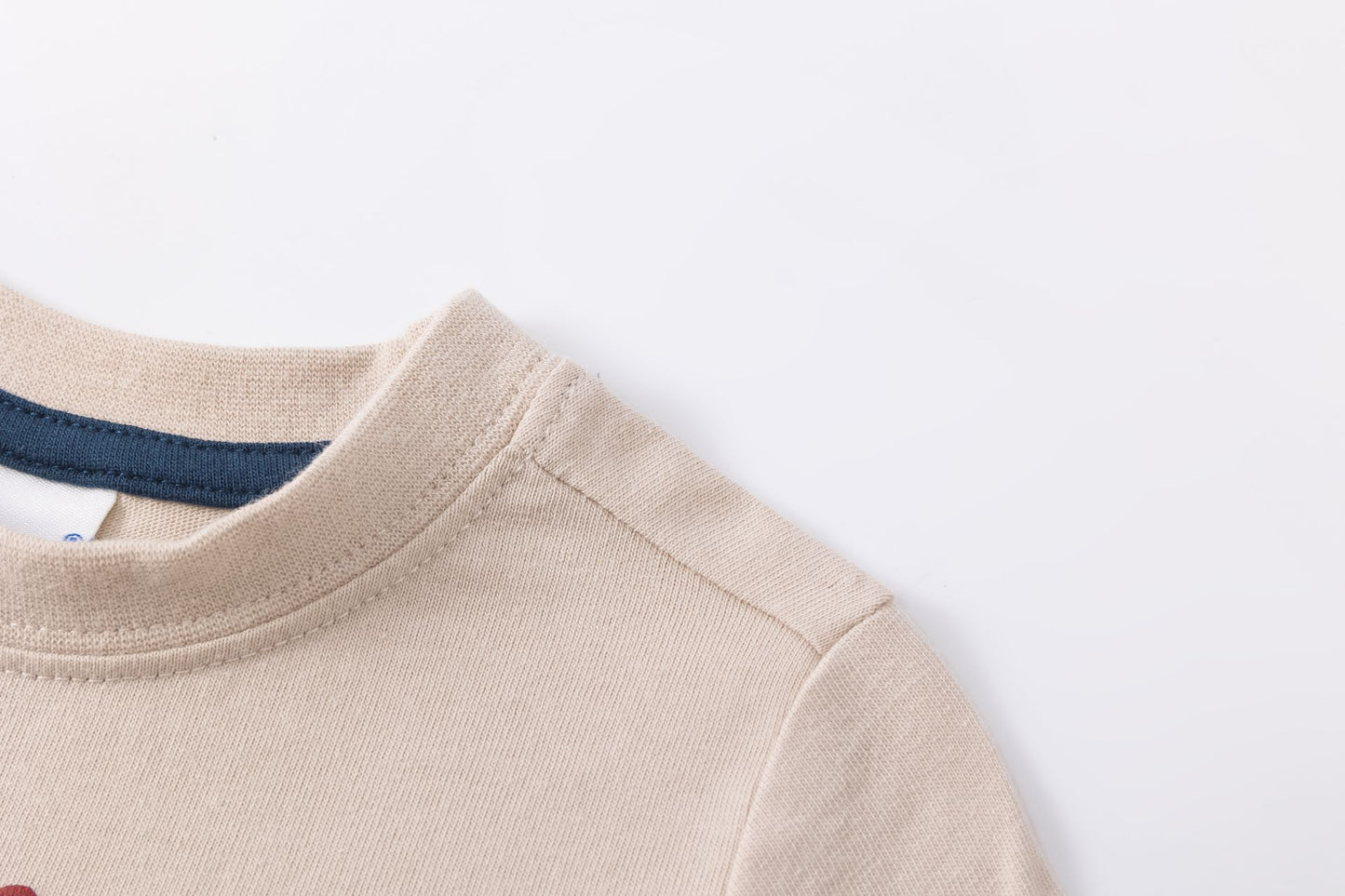 Camiseta niño manga larga beige con gráfico de animalitos | 2-6 años