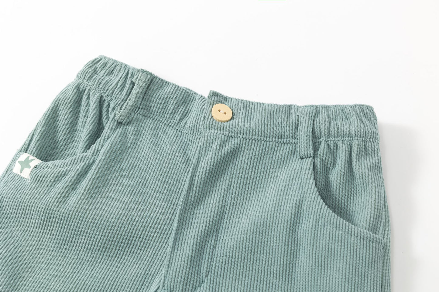 Pantalón largo niño micropana verde agua con bolsillos | 2-6 años