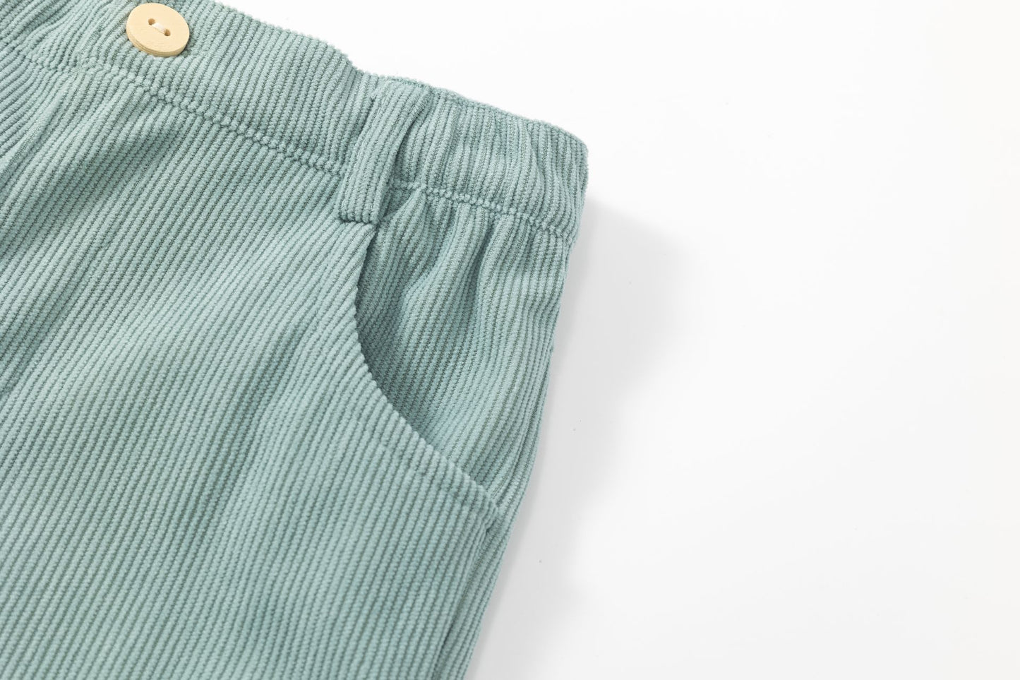 Pantalón largo niño micropana verde agua con bolsillos | 2-6 años