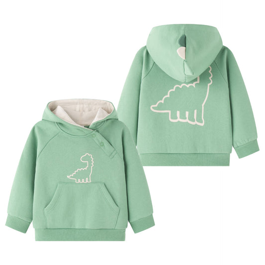 🦖 Sudadera bebé niño perchada con capucha Dino | Verde Claro 6-24M- BBI65000