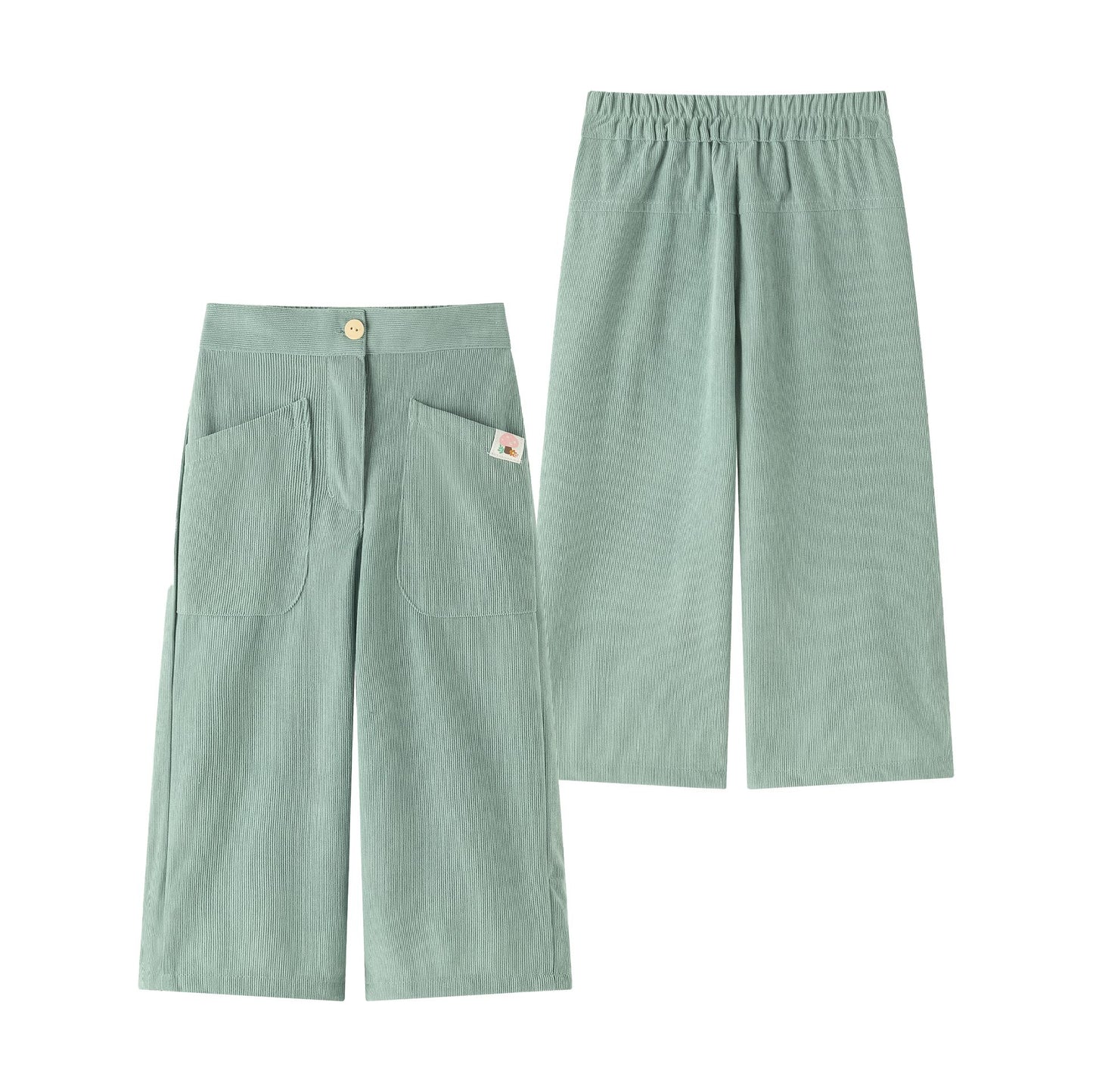Pantalón Culotte Niña de Micropana – Bolsillos Delanteros y Etiqueta (2-6 años) 💚