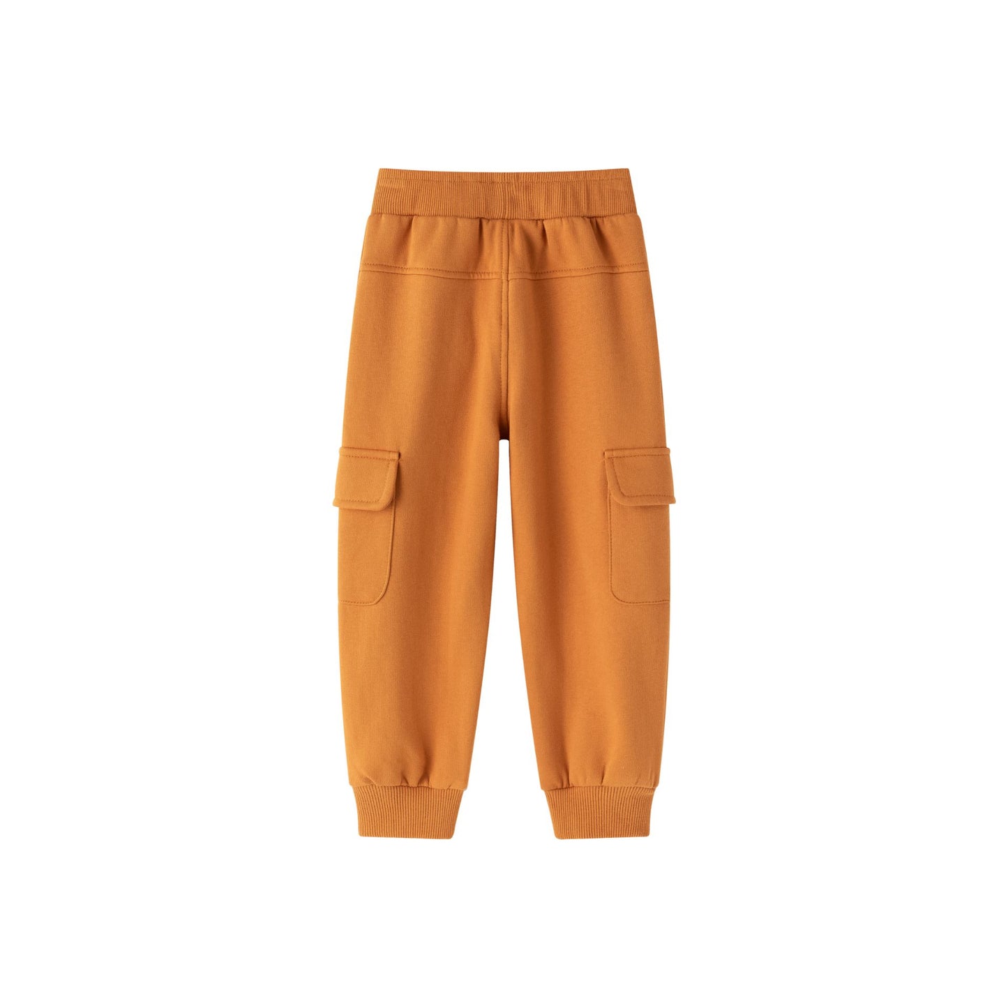 Pantalón niño felpa perchada naranja con bolsillos | 2-6 años