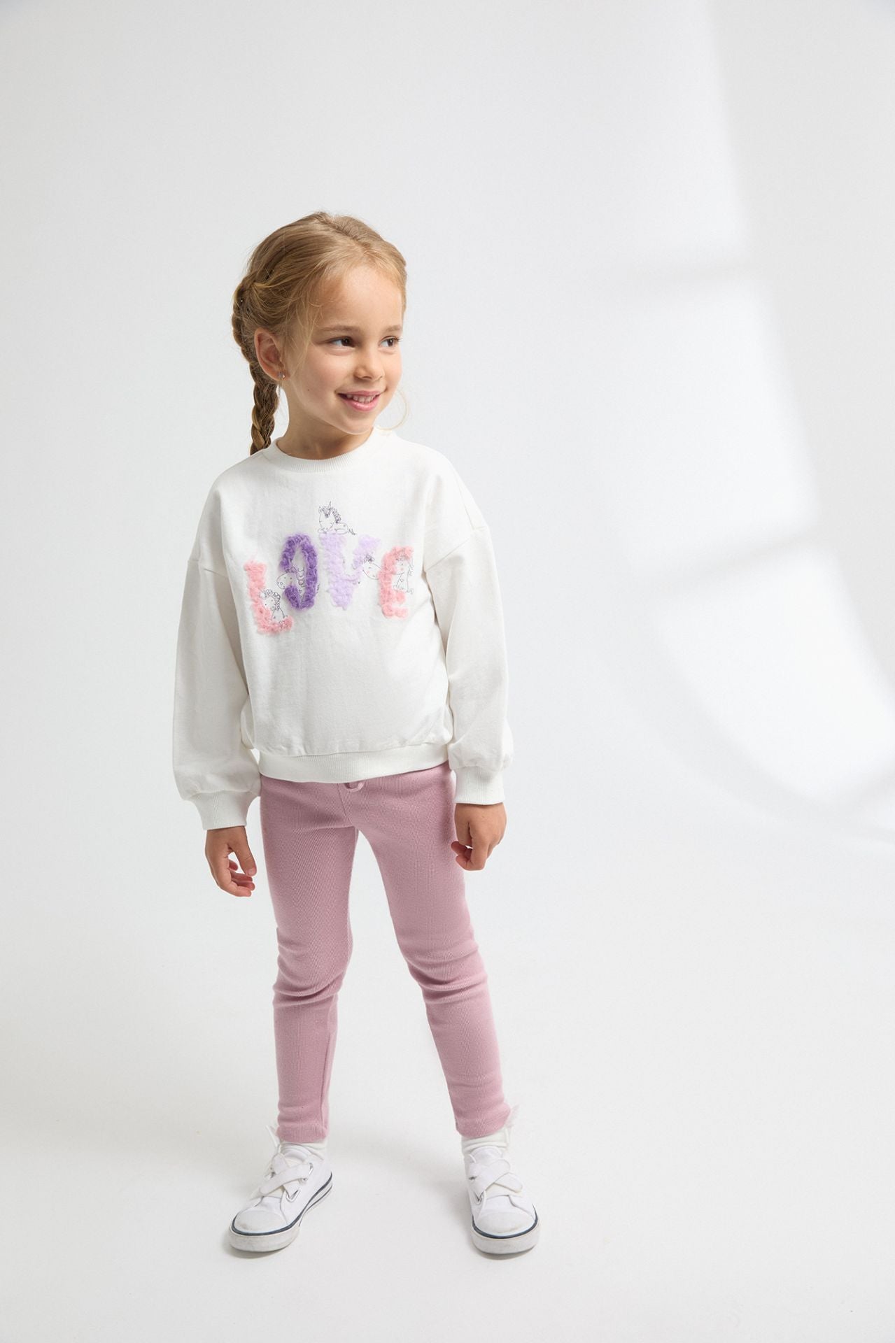 ✨ Sudadera afelpada niña unicornios crudo | 2-6 años