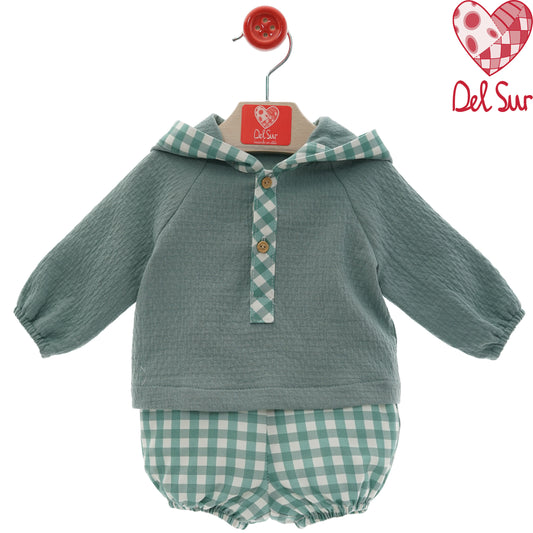 Conjunto bebé niño pololo verde empolvado | 1 a 36 meses 🌿