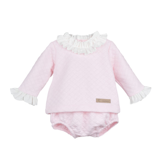 Conjunto bebé Pololo Sil rosa tallas 1-36 meses Calamaro
