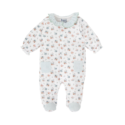 Pelele enterizo bebé niña Babidú Refugio – Cuello volante | Primeras puestas 0-12 meses