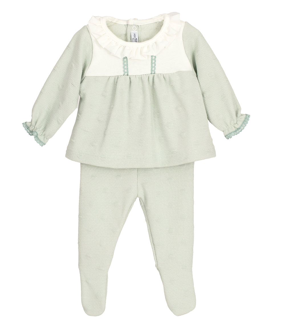 Conjunto Polaina Burán Mint Calamaro | Recién Nacido 00-6 Meses Primera Puesta 50% Algodón