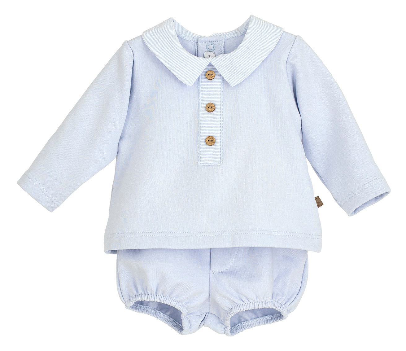 Conjunto Pololo Lebeche Celeste Calamaro | Niño 1-36 Meses 96% Algodón