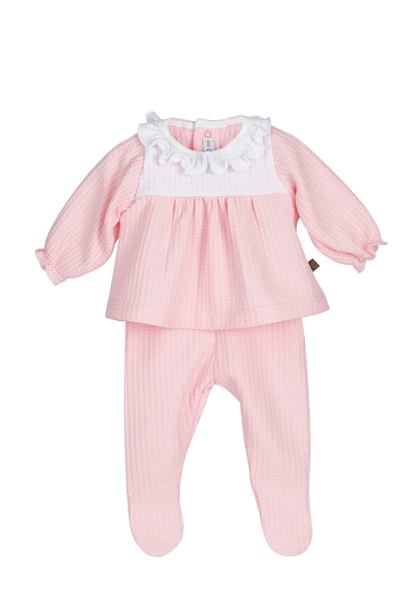 Conjunto polaina Rodas con volante bebé Calamaro 00-6 meses · Primeras puestas · Mint, Rosa y Arena